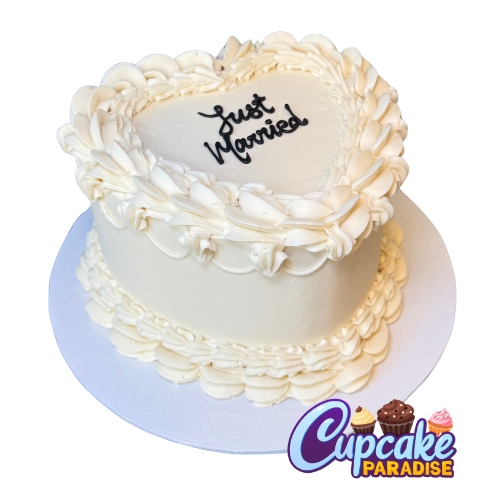 Just married heart cake
