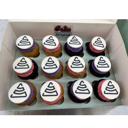 Branded Logo Cupcakes - Custom Color Frosting