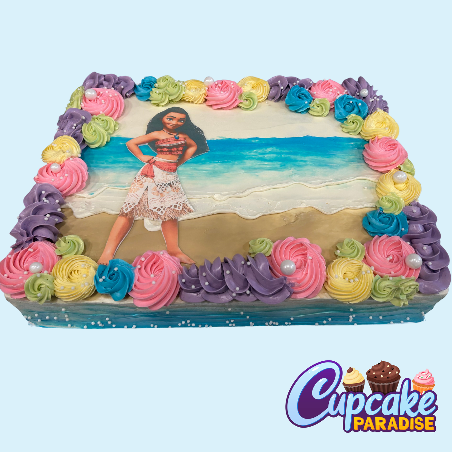 Moana Themed Rectangle Cake