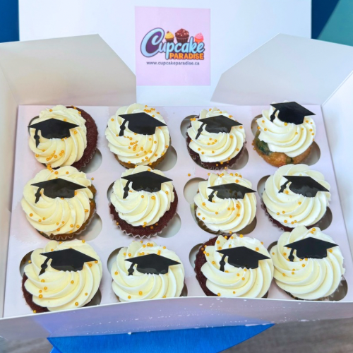 Graduation Mini cupcakes -24 pack Assorted Flavors