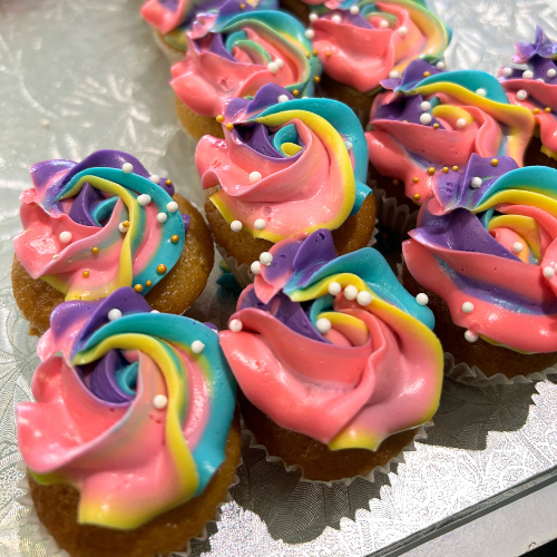 Rainbow Cupcakes Number Cake