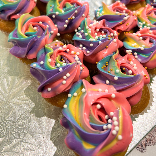 Rainbow Cupcakes Number Cake
