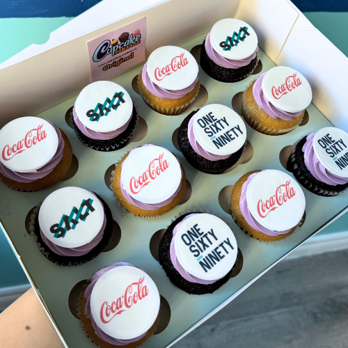 Branded Logo Cupcakes - Custom Color Frosting