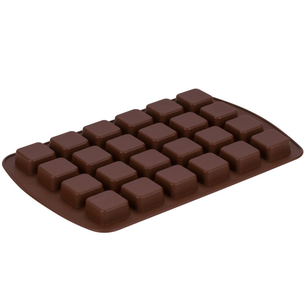 Brown Silicone 24 Compartment Square Bite-Size Brownie / Dessert Mold