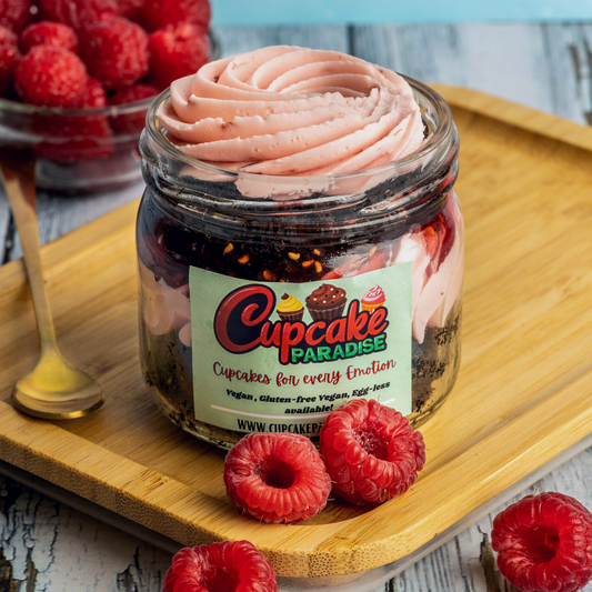Vegan Raspberry Chocolate Cake Jar