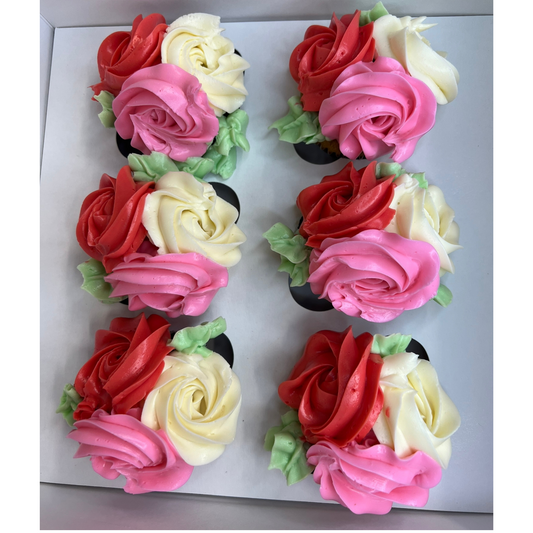 Rose Flower Bouquet Cupcakes