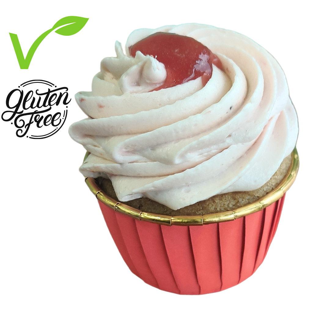 Gluten-Free Vegan Strawberry Vanilla Boss Cupcake